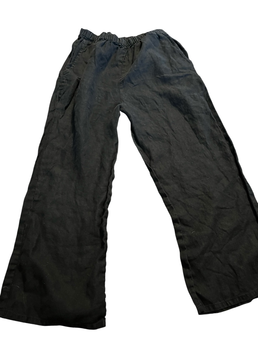FLAX 100% Linen Pants Elastic-Waist Size Medium